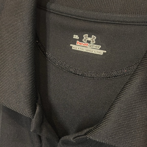 Under Armour Men's Black Heat Gear Performance Polo Shirt, XL - Picture 3 of 4